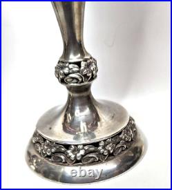 Vintage Tall Sterling Silver Candlesticks Marked 531.3 grams