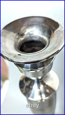 Vintage Tall Sterling Silver Candlesticks Marked 531.3 grams