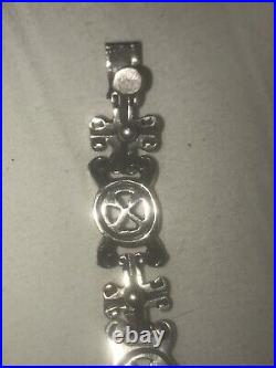 Vintage Taxco Mexico 925 Silver LINK Bracelet Hallmarked TT-09(Two Tree's Mark)