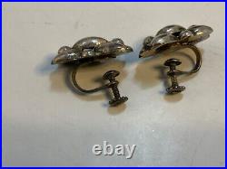 Vintage Taxco Mexico. 925 Sterling Silver Bracelet & Earrings set Marked RRA