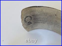 Vintage Taxco Mexico Eagle Marked Sterling Silver Ribbed Cuff Bracelet Unisex 7