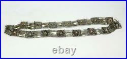 Vintage Taxco Mexico Sterling Silver 925 Pyramid Linked Belt Southwest Marked