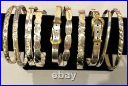 Vintage Taxco Mexico Sterling Silver 925 Stacking Bangle Bracelet Lot of 10 #42