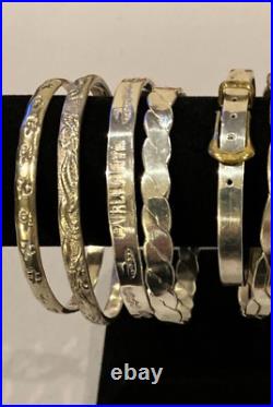 Vintage Taxco Mexico Sterling Silver 925 Stacking Bangle Bracelet Lot of 10 #42