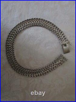 Vintage Taxco Mexico Sterling Silver Wide Heavy Chain Necklace 160.41 G Marked