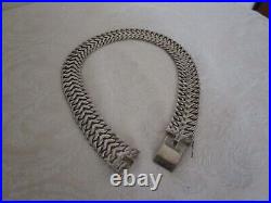 Vintage Taxco Mexico Sterling Silver Wide Heavy Chain Necklace 160.41 G Marked