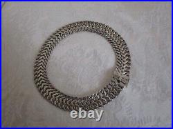 Vintage Taxco Mexico Sterling Silver Wide Heavy Chain Necklace 160.41 G Marked