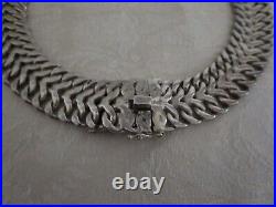 Vintage Taxco Mexico Sterling Silver Wide Heavy Chain Necklace 160.41 G Marked