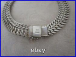 Vintage Taxco Mexico Sterling Silver Wide Heavy Chain Necklace 160.41 G Marked