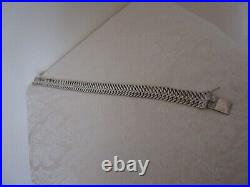 Vintage Taxco Mexico Sterling Silver Wide Heavy Chain Necklace 160.41 G Marked