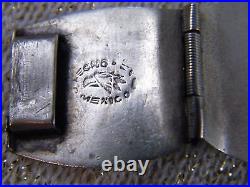 Vintage Taxco Sterling Silver Abalone Mask Bracelet Eagle Mark 7 1/2