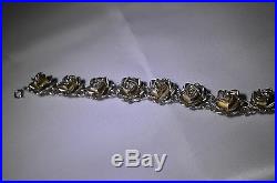Vintage Taxco Sterling Silver Rose Bracelet Marked TC-18 925 Mexico Gorgeous 23g