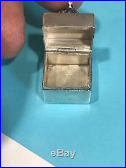 Vintage Tiffany & Co. 925 Sterling Silver Fox Head Pill Box RARE Italy Marked