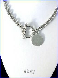 Vintage Tiffany style sterling silver necklace chain magnificent quality marked