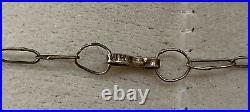 Vintage VICTORIAN Sterling Silver Watch Fob Chain Oval Necklace Hall Marked
