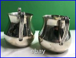 Vintage WALLACE STERLING SILVER SUGAR & CREAMER SET Marked Classic