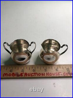 Vintage WALLACE STERLING SILVER SUGAR & CREAMER SET Marked Classic