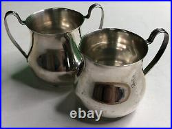 Vintage WALLACE STERLING SILVER SUGAR & CREAMER SET Marked Classic