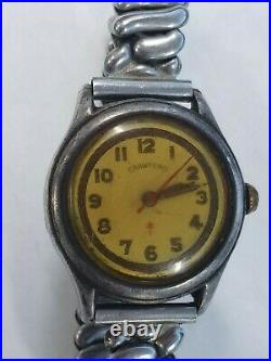 Vintage WW2 period Crawford Sterling Silver Military Doctor mark dial Mens Watch
