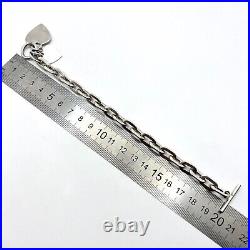 Vintage Women's fine Jewelry Chain Bracelet Sterling Silver 925 Marked 34.1gr