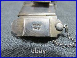 Vintage pre eagle mark Silver Mexico modernist amethyst sterling bracelet 83 Gr
