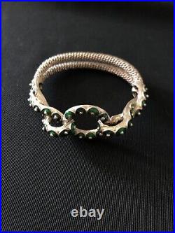Vintage silver bracelet with enamels (Depose mark present) France