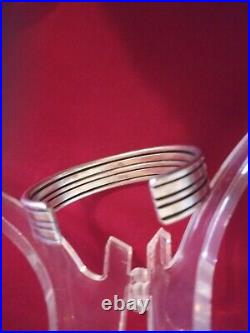 Vtg 1980's Sterling Silver Heavy Cuff Bracelet 73 Grams Marked and Signed MA