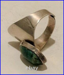 Vtg Abstract Cantilever Sterling Silver Chrysocolla Azurite Malachite Taxco Ring