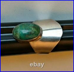 Vtg Abstract Cantilever Sterling Silver Chrysocolla Azurite Malachite Taxco Ring