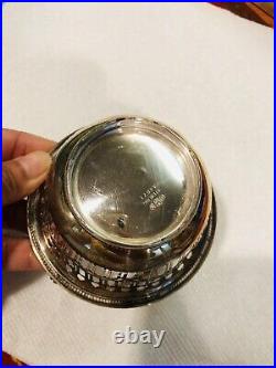 Vtg Antique Marked Sterling Silver. 925 Handled Basket Candy Dish 3.75 59.8g