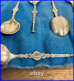 Vtg British Coronation Marked Sterling Silver Spoons, Birmingham 1936, George IV