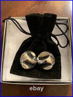 Vtg Christian Dior Signed & Marked STERLING SILVER Pierced Earrings Germany MCM