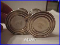 Vtg Crown Sterling Silver Salt & Pepper Shakers 4 1/2 Tall Marked Sterling