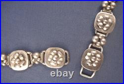 Vtg George Jensen USA Hand Wrought Sterling Silver Necklace + Matching Bracelet