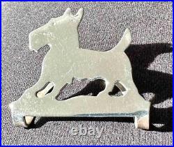 Vtg. Marked Rogers Lunt Bowlen Sterling Silver Scottie Dog Napkin Holder Clip