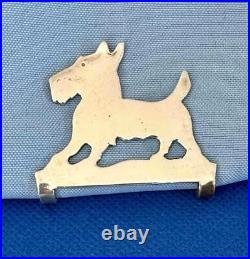 Vtg. Marked Rogers Lunt Bowlen Sterling Silver Scottie Dog Napkin Holder Clip