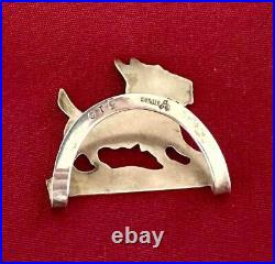 Vtg. Marked Rogers Lunt Bowlen Sterling Silver Scottie Dog Napkin Holder Clip