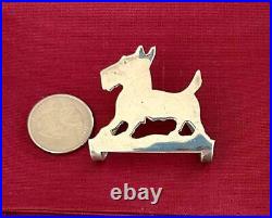 Vtg. Marked Rogers Lunt Bowlen Sterling Silver Scottie Dog Napkin Holder Clip