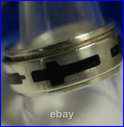 Vtg Men's Black enamel Cross 0.925 Sterling Silver Spinner Thumb Ring Size 11.5