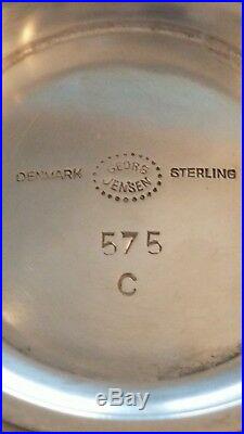 Vtg Rare Georg Jensen Sterling Silver Denmark 575 C Bowl Old Mark Holloware