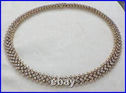 Vtg. Sterling Silver Elegant Studded Crystal Necklace 18 L