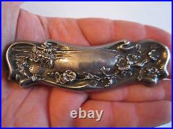 Vtg. Sterling Silver Weighted Furniture Plaque Marked Sterling 4 1/2