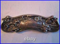 Vtg. Sterling Silver Weighted Furniture Plaque Marked Sterling 4 1/2