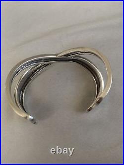 X Cuff Bracelet Marked TF-31 Mexico / VTG Sterling Silver 925