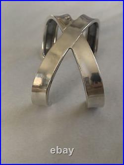 X Cuff Bracelet Marked TF-31 Mexico / VTG Sterling Silver 925